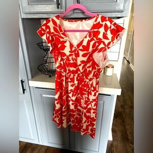 Orange and cream flower dress by Emery Rose, NWT